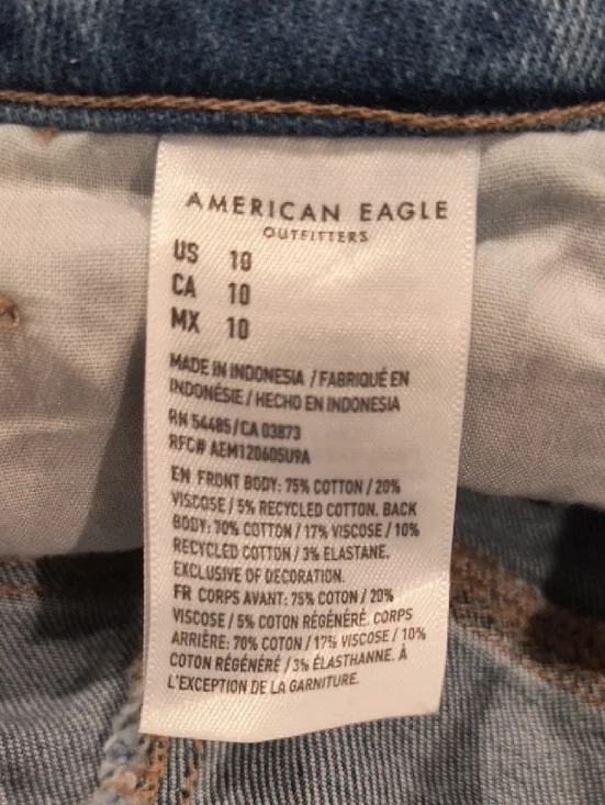 American Eagle Outfitters Light Blue Distressed Jean Shorts - Picture 4 of 5